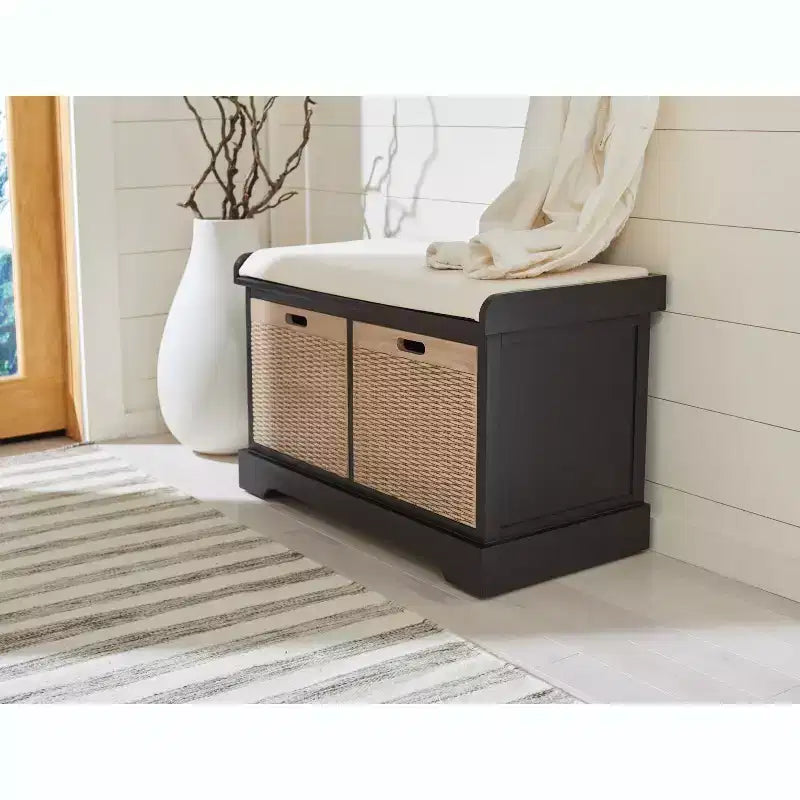 Banc rembourré à 2 tiroirs