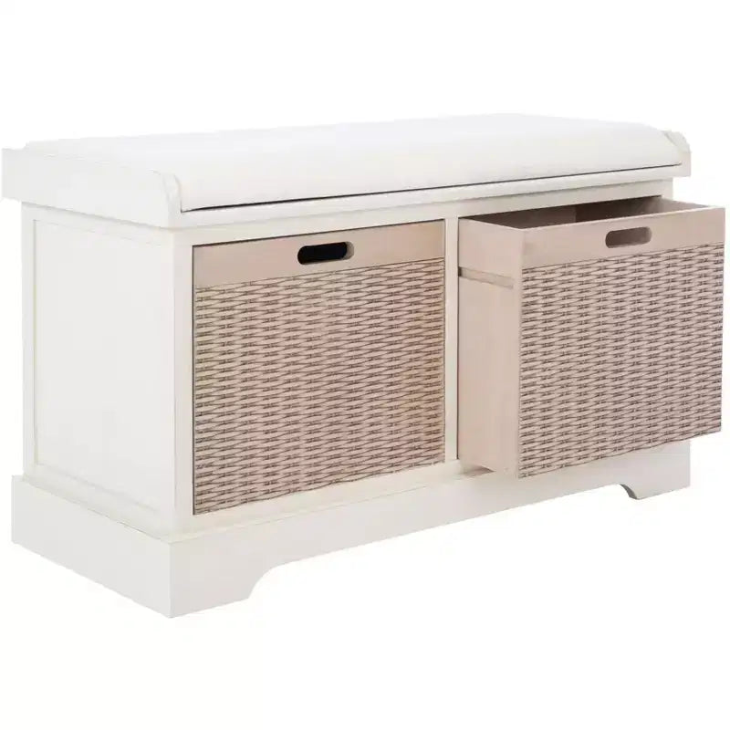 Banc rembourré à 2 tiroirs