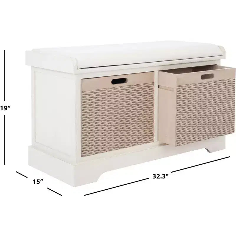 Banc rembourré à 2 tiroirs