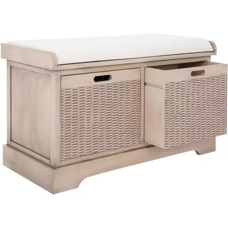 Banc rembourré à 2 tiroirs