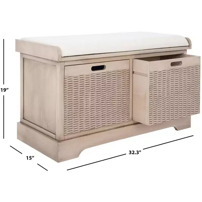 Banc rembourré à 2 tiroirs