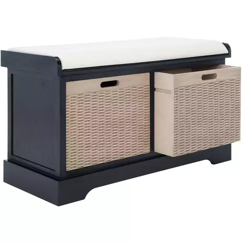 Banc rembourré à 2 tiroirs