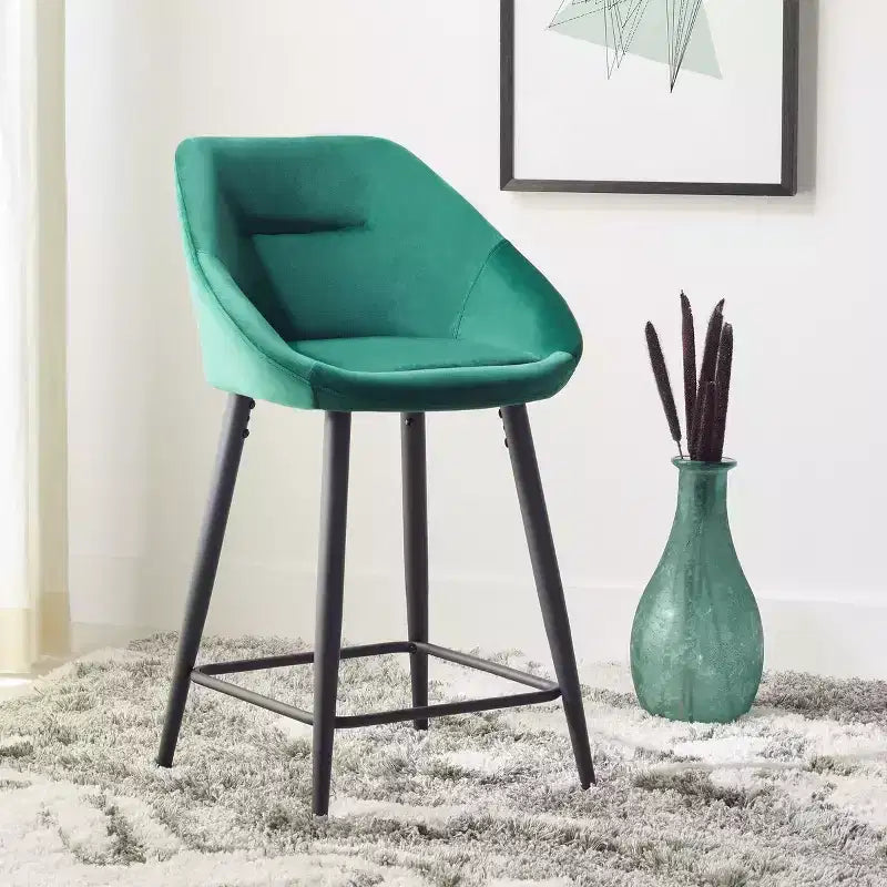 Tabouret de comptoir - Émeraude/Noir