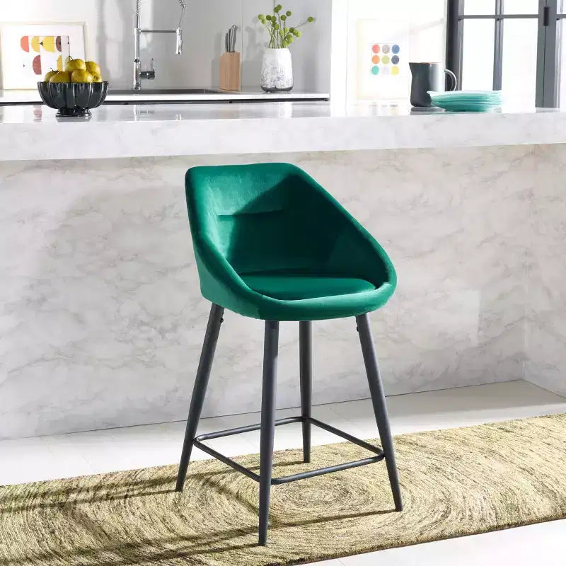 Tabouret de comptoir - Émeraude/Noir