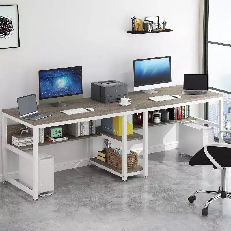 Bureau d'ordinateur avec étagère à livres