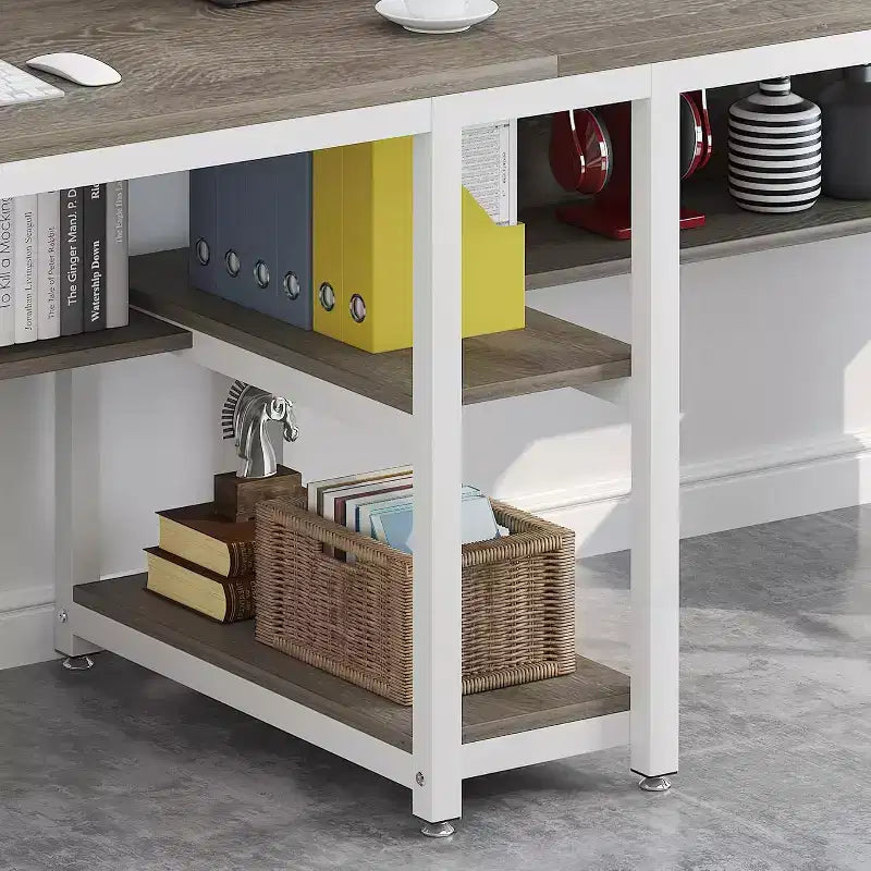 Bureau d'ordinateur avec étagère à livres