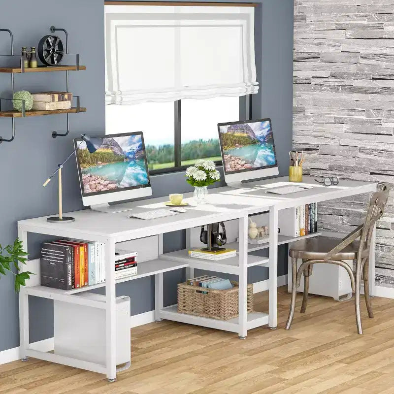 Bureau d'ordinateur avec étagère à livres