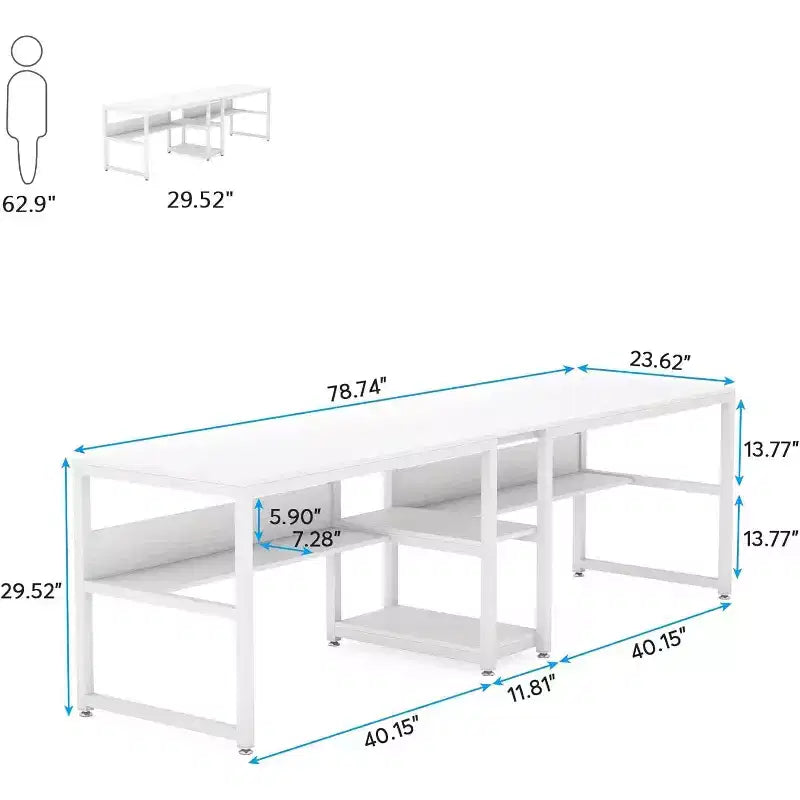 Bureau d'ordinateur avec étagère à livres