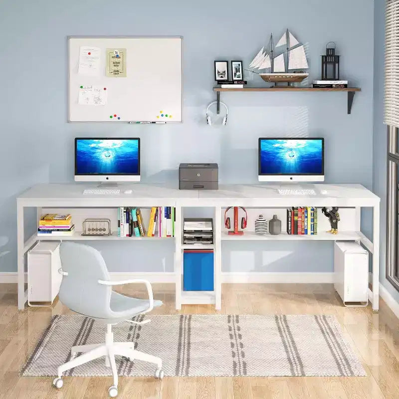 Bureau d'ordinateur avec étagère à livres