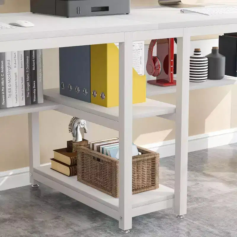 Bureau d'ordinateur avec étagère à livres