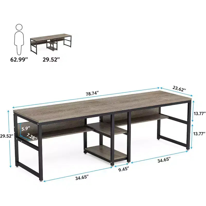 Bureau d'ordinateur avec étagère à livres
