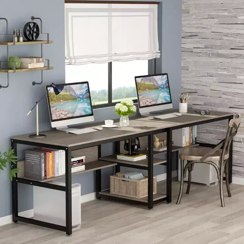 Bureau d'ordinateur avec étagère à livres