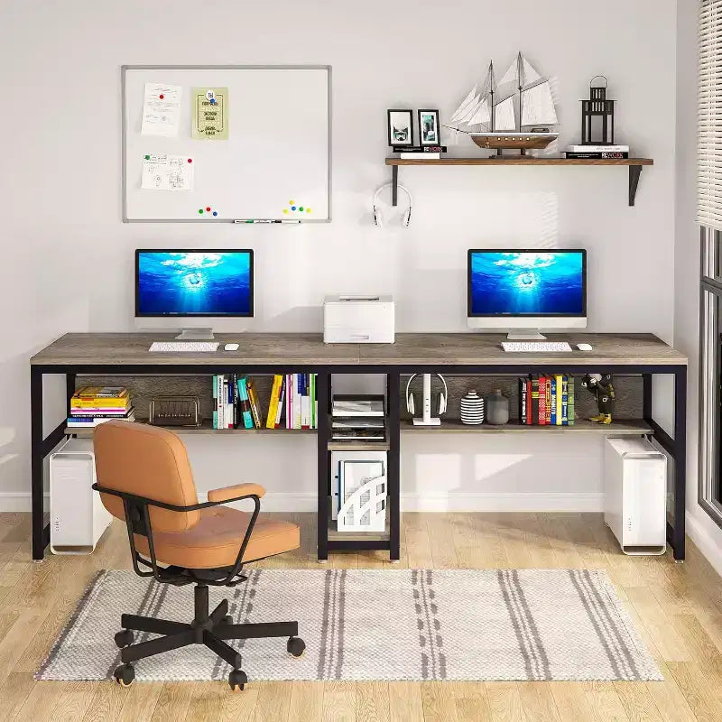 Bureau d'ordinateur avec étagère à livres