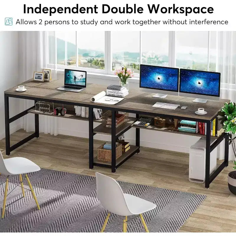 Bureau d'ordinateur avec étagère à livres