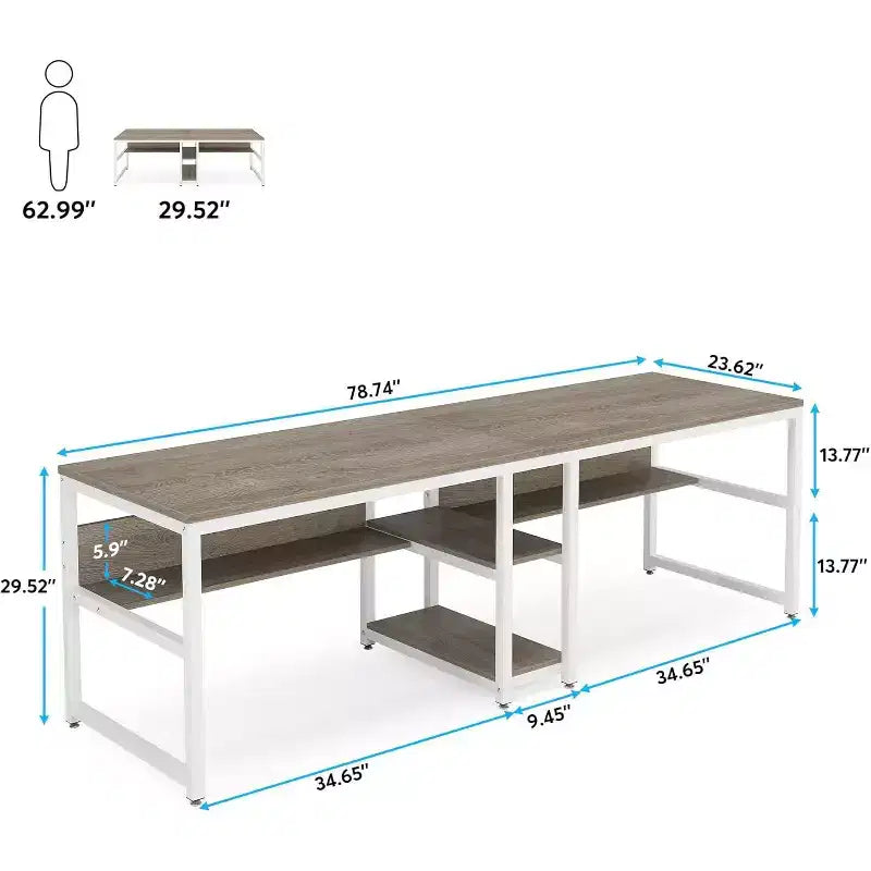 Bureau d'ordinateur avec étagère à livres