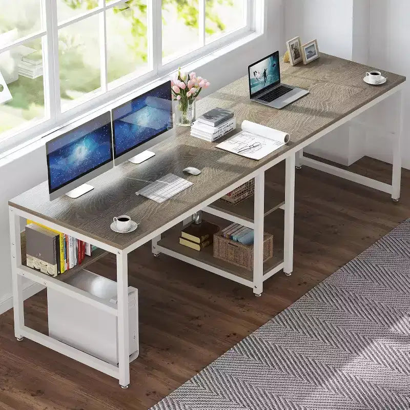 Bureau d'ordinateur avec étagère à livres