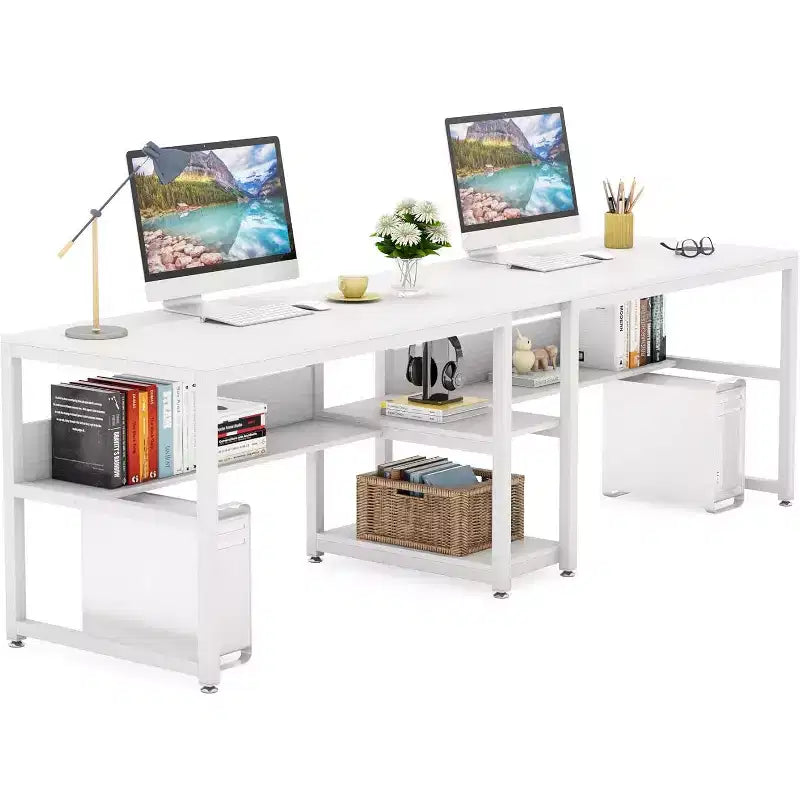 Bureau d'ordinateur avec étagère à livres