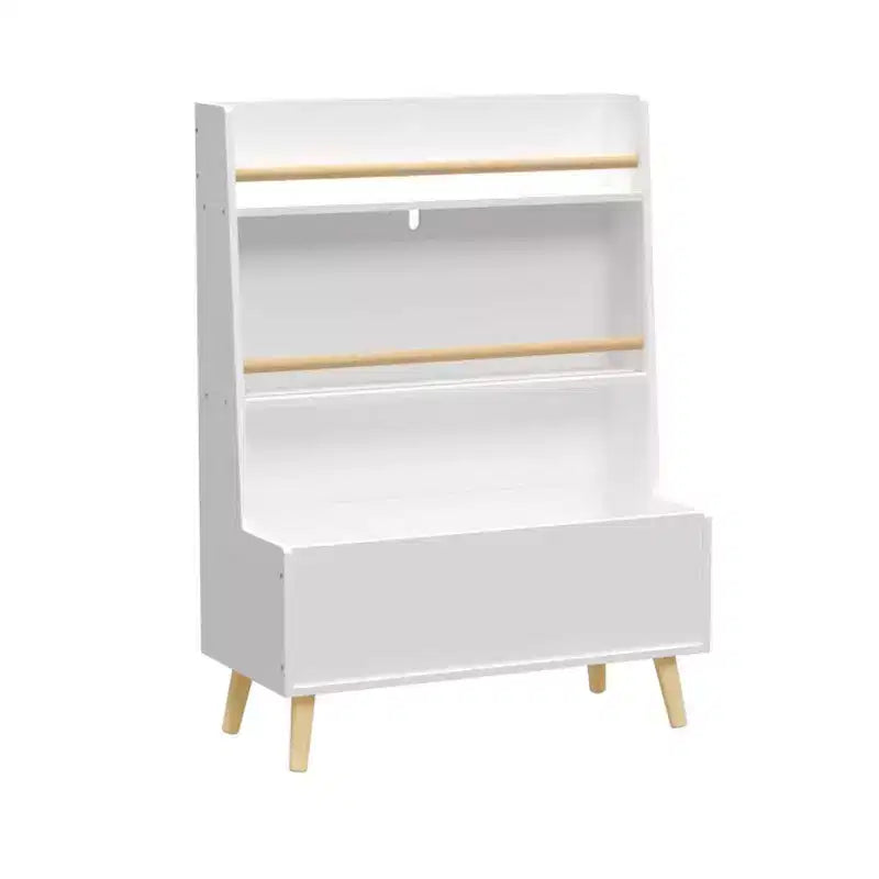 Étagère à livres pour enfants avec rangement de jouets, étagère à livres pour enfants en bois à 3 niveaux, organisateur de rangement de jouets