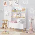 Étagère à livres pour enfants avec rangement de jouets, étagère à livres pour enfants en bois à 3 niveaux, organisateur de rangement de jouets