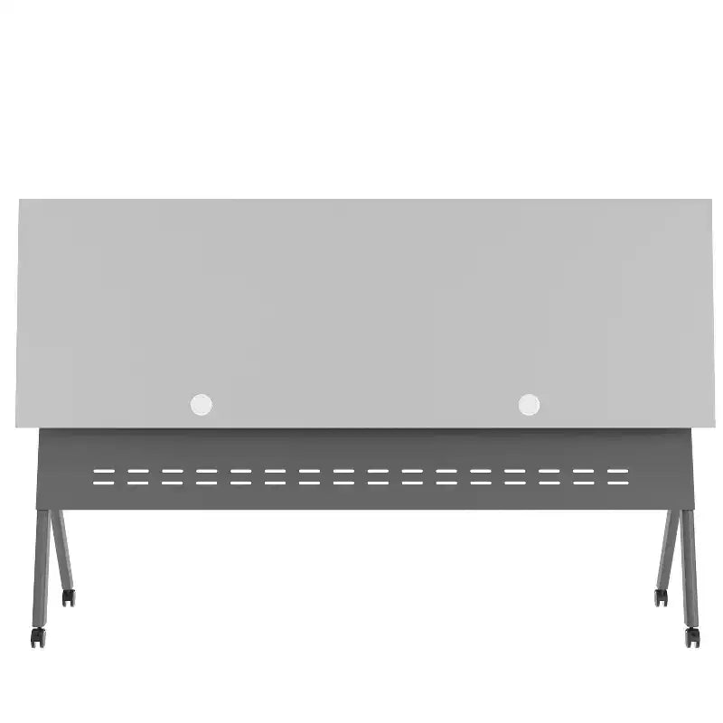 Table de formation rabattable robuste avec conception emboîtable, panneau d'intimité, pieds en Y, plateau, cadre métallique