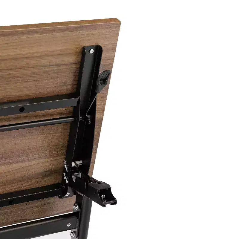 Table de formation rabattable robuste avec conception emboîtable, panneau d'intimité, pieds en Y, plateau, cadre métallique