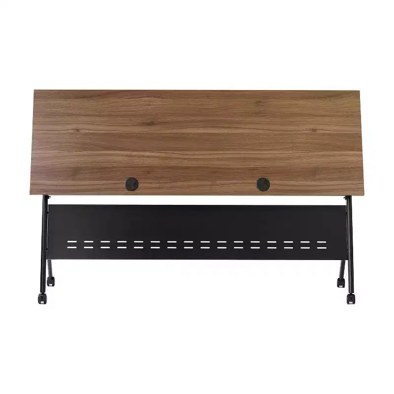 Table de formation rabattable robuste avec conception emboîtable, panneau d'intimité, pieds en Y, plateau, cadre métallique