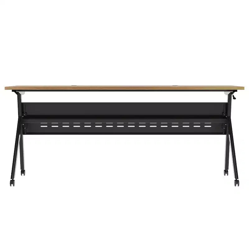Table de formation rabattable robuste avec conception emboîtable, panneau d'intimité, pieds en Y, plateau, cadre métallique