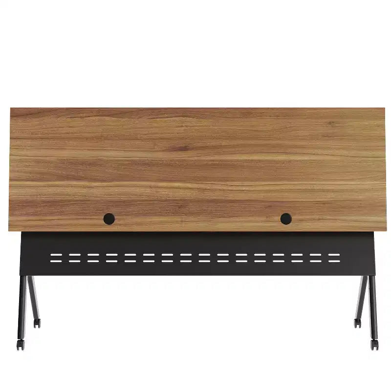 Table de formation rabattable robuste avec conception emboîtable, panneau d'intimité, pieds en Y, plateau, cadre métallique