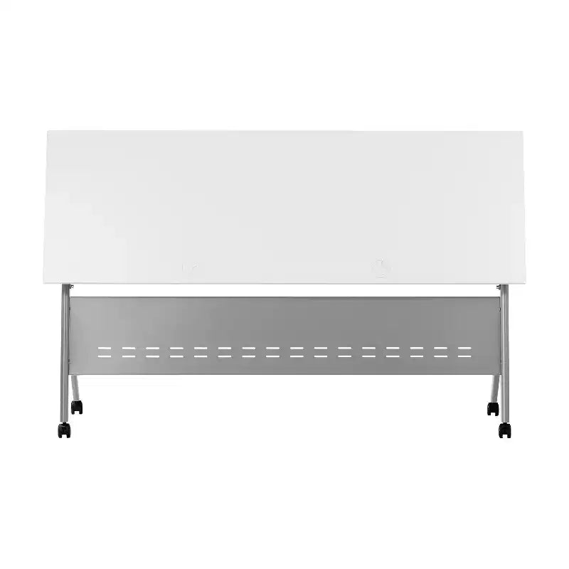 Table de formation rabattable robuste avec conception emboîtable, panneau d'intimité, pieds en Y, plateau, cadre métallique