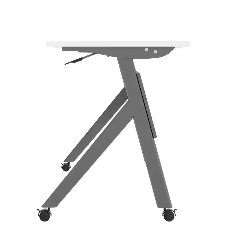 Table de formation rabattable robuste avec conception emboîtable, panneau d'intimité, pieds en Y, plateau, cadre métallique