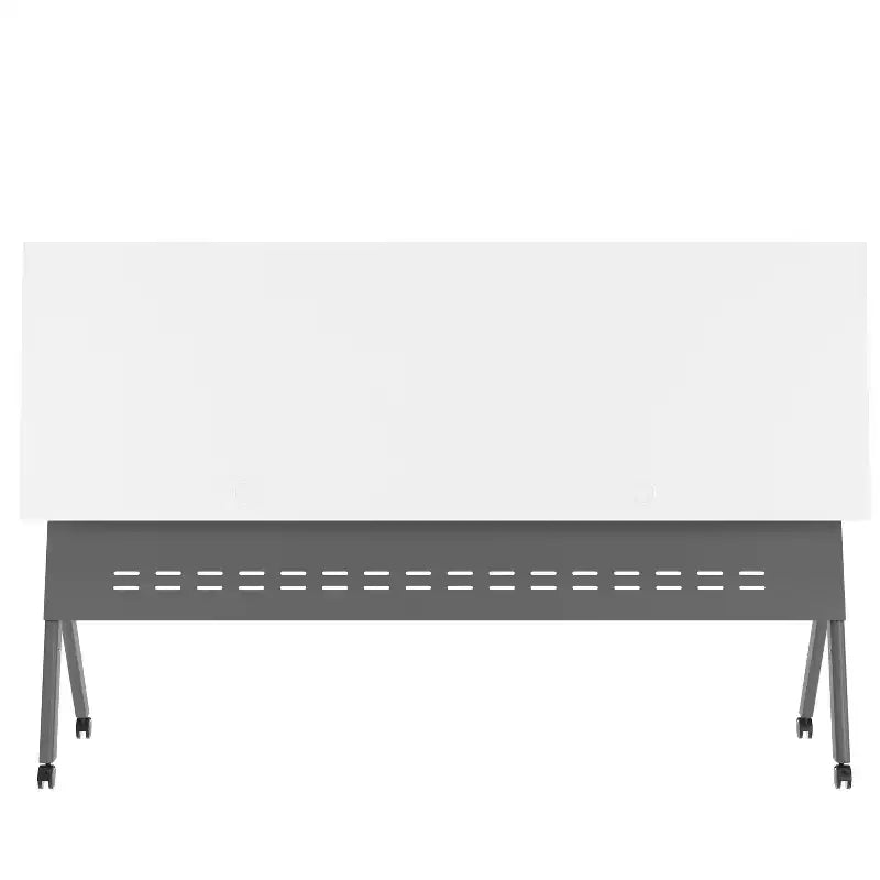 Table de formation rabattable robuste avec conception emboîtable, panneau d'intimité, pieds en Y, plateau, cadre métallique