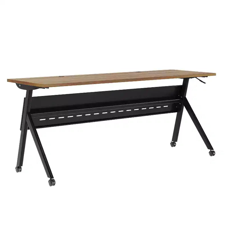 Table de formation rabattable robuste avec conception emboîtable, panneau d'intimité, pieds en Y, plateau, cadre métallique