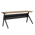 Table de formation rabattable robuste avec conception emboîtable, panneau d'intimité, pieds en Y, plateau, cadre métallique