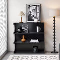 4-Tier Book Shelf Coffee Table, Multi-functional Creative Furniture Floor Bookshelf Display Stand, Minimalist Organizer Shelves,black,36in