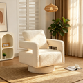Fauteuil pivotant moderne carré, fauteuil club rotatif à 360 degrés
