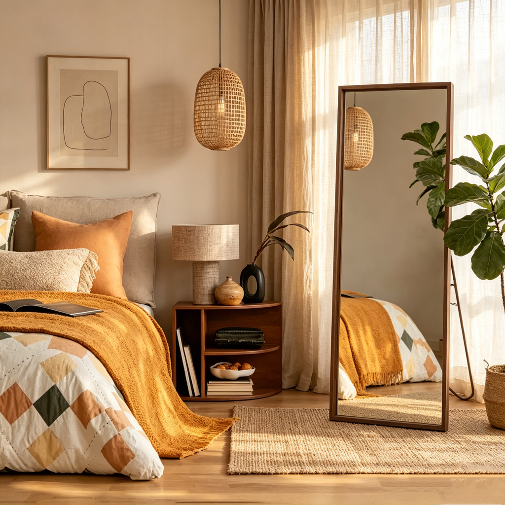 Miroir pleine longueur pour chambre à coucher